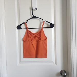 Orange Cross-back Crop Top